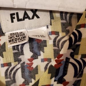 FLAX Think Tropics rayon dress M